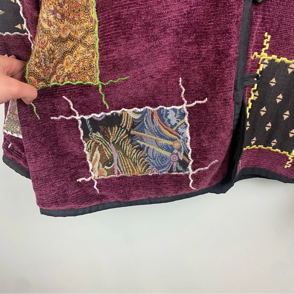 Vintage Nouveau Monde Horse Western Boho Patchwork boho Jacket size 2X